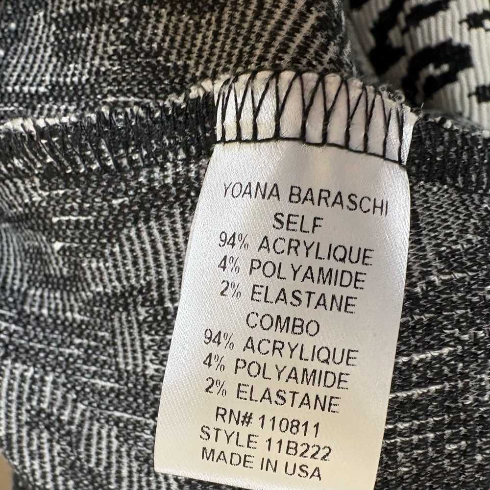 Yoana Baraschi Womens Top Black White Coral Pink Stretch Knit Size Small - Picture 3 of 11